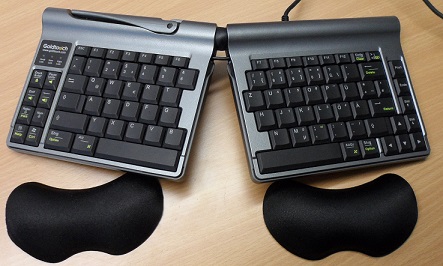clavier ergonomique dessus
